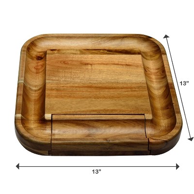 Picnic at Ascot Personalized  Large Acacia Charcuterie Board with Cheese Knife Set