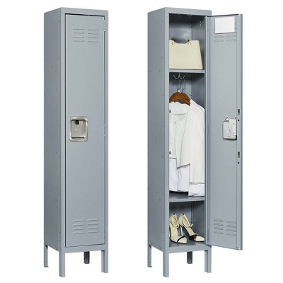 66" Metal Locker Storage Cabinet, Employees Metal Locker with Door, Lockable File Cabinet, Storage Locker for School Gym Home Office Garage