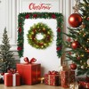 22 Inch Christmas Wreath for Front Door, Artificial Christmas Wreath with Pine Cone and Berries - 4 of 4