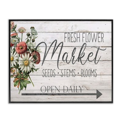 Stupell Industries Planked Style Fresh Flower Market, 20" x 16"