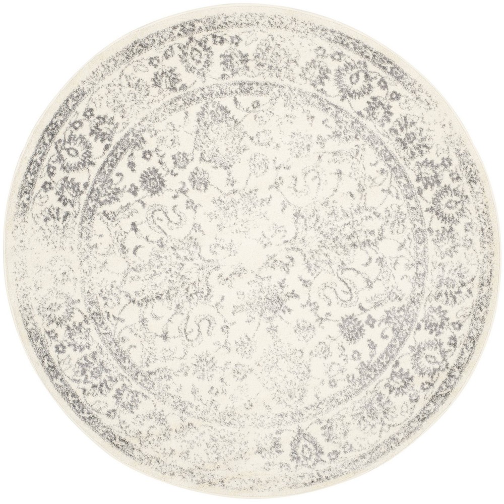 3' Spacedye Design Round Accent Rug Ivory/Silver - Safavieh