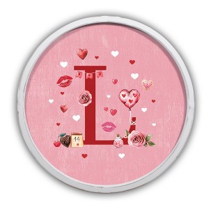 Creative Products Valentine Things Monogram Round White Framed Print - 1 of 4