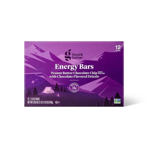 Energy Bar, Chocolate Chip, 12 Bars, 2.40 oz (68 g) Each