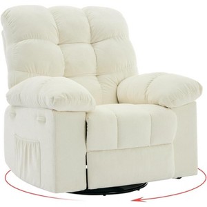 Rocking Recliner Chair, 360° Swivel Rocker Chair, Lazy Boy Recliner Single Sofa, Side Pockets, for Living Room, Small Spaces - 1 of 4