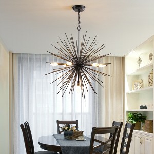 Maxax 25.6" 7-Light Gold/Black Starburst Chandelier - 1 of 4