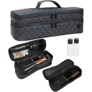 Joan & David Diamond Quilted Dual Compartment Hair Tool Zippered Travel Case - 1 of 4