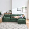 Chenille Modular 3-Seater L-Shaped Sofa with Ottoman, 2 Cushions, Side Pockets, Oversized Faux Fur Upholstery for Living Room and Bedroom - 4 of 4