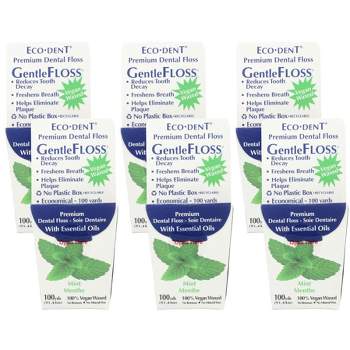 Eco-Dent GentleFloss Vegan Waxed Premium Dental Floss Mint - Case of 6/100 yd