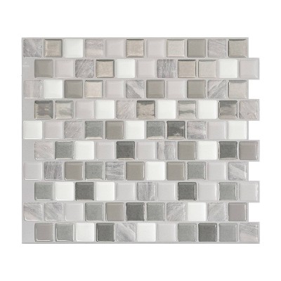 SMART TILES Peel and Stick Backsplash - 4 Sheets of 10.20 x 9.00 - 3D  Adhesive Peel and Stick Tile Backsplash for Kitchen, Bathroom, Wall Tile 