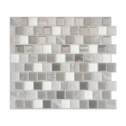 Smart Tiles 3D Peel and Stick Backsplash 4 Sheets of 10.20 x 8.85 Kitchen  and Bathroom Wallpaper Brixia Cassoria