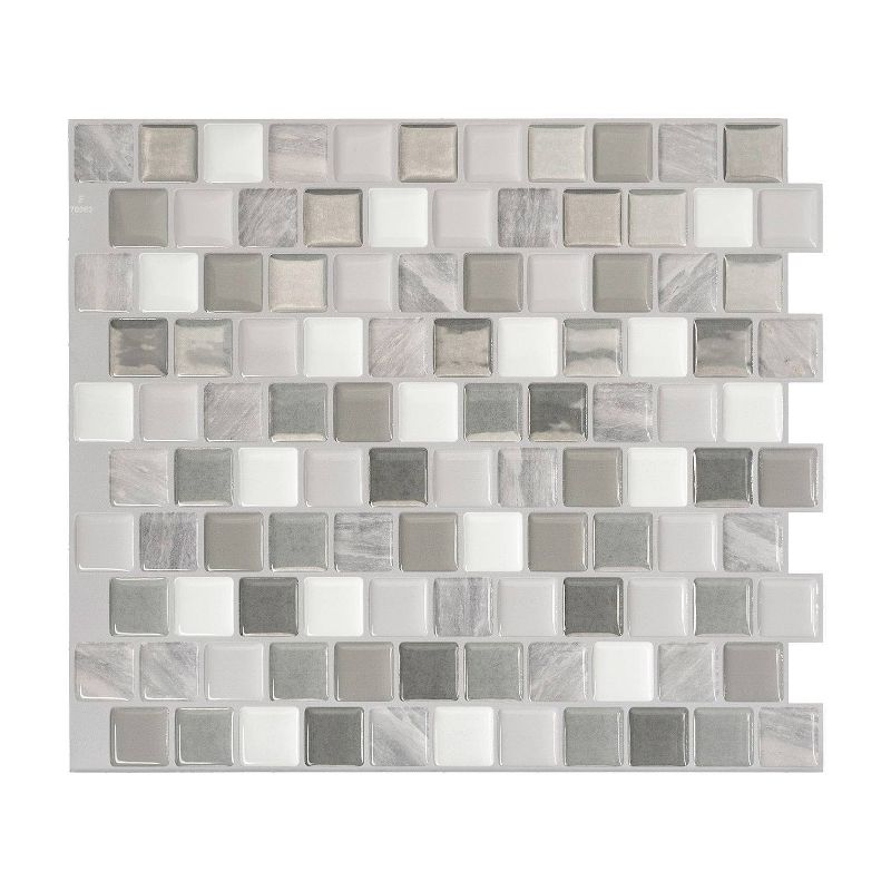 Smart Tiles 3D Peel and Stick Backsplash 4 Sheets of 10.20&#34; x 8.85&#34; Kitchen and Bathroom Wallpaper Brixia Cassoria, 1 of 7