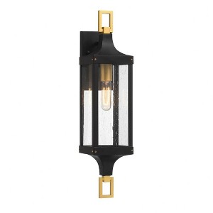 Savoy House Glendale 1 - Light Wall Light in  Matte Black/Weathered Brushed Brass - 1 of 3