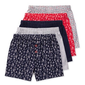 Lucky & Me Noah Boys Knit Boxer Color Ahoy 5 Pack Size 4/5y - 1 of 4