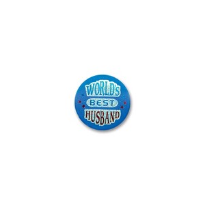 Beistle World's Best Husband Satin Button, 2", (4/Pkg) Multicolored - 1 of 1