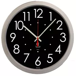 Charles Leonard Inc 76820 Wall Clock 14 Thinline Quartz with 12 Dial 1 per Box Black and White 