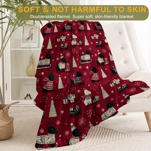 Lomsoe Christmas Decorative Throw Blanket White Snowy Tree and Green Forest Print Decoration, Soft Flannel Winter Blanket for Bed Sofa. - 1 of 4