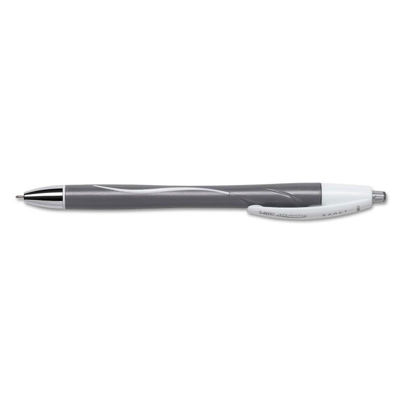 BIC Atlantis Exact Retractable Ballpoint Pen Black Ink .7mm Fine Dozen VCGN11BK, 4 of 8