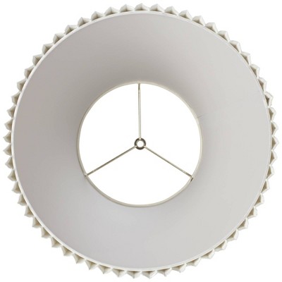 Large Ivory Pleated Bell Lamp Shade with Spider Harp Finial