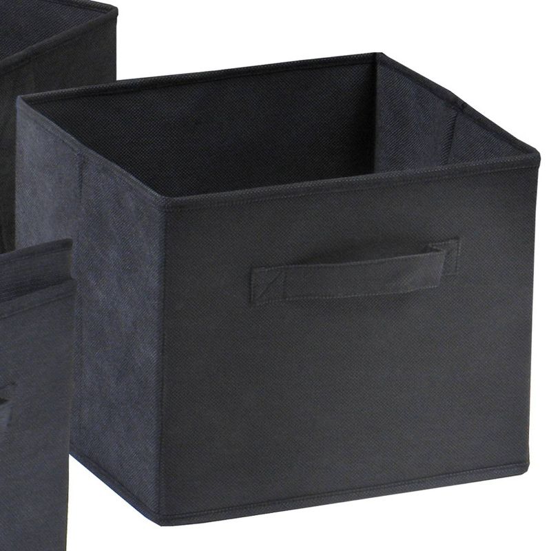 Set of 4 Capri Foldable Fabric Baskets Black - Winsome, 3 of 5