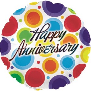 CTI Industries Mylar Ballon Anniversary Dots 17" Pk10 - 1 of 1