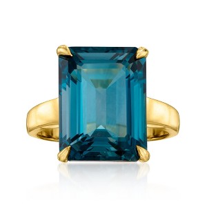 Ross-Simons 14.00 Carat London Blue Topaz Ring in 18kt Gold Over Sterling Size 7 - 1 of 4