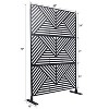 CAVINAS Patio Decorative Screens Metal Fence Privacy Screen with Striped Triangle Pattern for Outside and Garden, 76" H×48" W - 3 of 4
