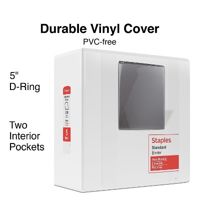 Staples Standard 5-Inch D 3-Ring View Binder White (26360-CC) 976179