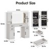 Makeup Vanity with Lighted Mirror, Jewelry Storage Shelves & Power Strip, 3 Lighting Modes, White - 2 of 4