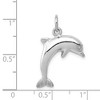 Black Bow Jewelry 14k White Gold 2D Jumping Dolphin Charm - 4 of 4