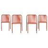 Christopher Knight Home Balfour Outdoor Modern Stackable Rattan and Iron Dining Chair (Set of 4) - 3 of 4