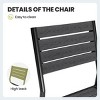 Crestlive Products Outdoor Stackable Armless Dining Chair Set of 2 Aluminum Frame - 4 of 4