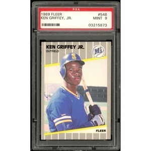 1989 Fleer #548 Ken Griffey Jr Rookie Card Graded PSA 9 MINT - 1 of 2