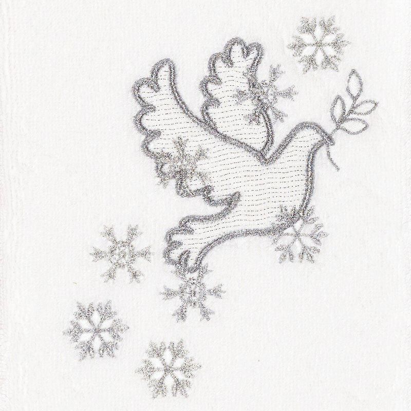 2pk Doves Holiday Hand Towel Set White - Linum Home Textiles, 3 of 5