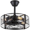 Kviflon 18 Inch Caged Ceiling Fan with Light,Reversible DC Motor,Remote Control for Timer Setting,6 Speed Wind,for Bedroom,Kitchen,Outdoors - 2 of 4