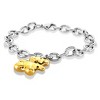 ELYA Women's Polished Bear Charm Stainless Steel Bracelet - 7.5" - 3 of 4