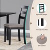Set of 2 Farmhouse Dining Chairs – Solid-Wood Legs, High Ladder Back, Anti-Slip Feet– Kitchen & Dining Room Side Chairs - 4 of 4