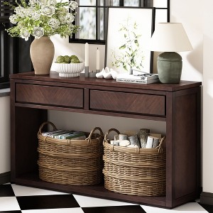NicBex Rustic Wooden Console Table with Storage Drawers & Open Shelf,Elegant Sofa Table for Entryway,Hallway,Living Room - 1 of 4