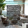 TOAOTBNBO Metal Privacy Screen with Stand, Decorative Privacy Fence Panels with Leaf Pattern, Outdoor Privacy Screen for Garden, Black - 4 of 4