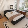 King Size Upholstered Platform Bed with Oversized Padded Backrest and Solid Wood Frame - 4 of 4