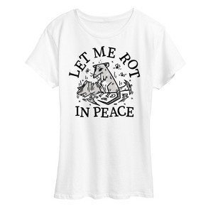 Women's - Instant Message - Let Me Rot In Peace Rat Short Sleeve Graphic T-Shirt - 1 of 4