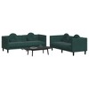 vidaXL Dark Green Velvet Sofa Set - Modern 2 & 3-Seater Couch with Thick Padding & Round Pillows - Ideal for Living Rooms, Lounges, or Offices - 2 of 4