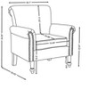 TIRAMISUBEST Mid-Century Modern Linen Accent Chair, Tufted Back & Wood Legs, Upholstered Lounge Armchair for Living Room, Bedroom (Beige) - 4 of 4