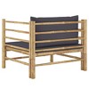vidaXL Patio Sofa with Dark Gray Cushions Bamboo - 4 of 4