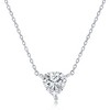 Bella Silver Sterling Silver, Solitaire Trillion CZ, 6mm 18" Necklace & 5mm Earrings Set - 3 of 4