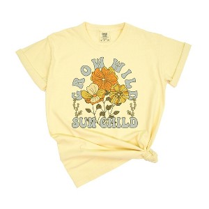 Simply Sage Market Women's Grow Wild Sun Child Colorful Short Sleeve Garment Dyed Tee - 1 of 3