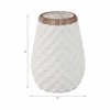 Sagebrook Home 9" Textured Ceramic Vase - White with Brown Accent - Beautiful Decorative Piece For Indoor or Outdoor Use - Contemporary Home or - 4 of 4