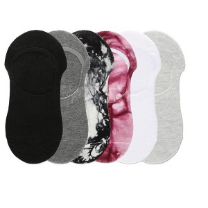 Memoi Tie Dye Highcut Liner Sock 6 Pair Pack Burgundy 9-11 - 1 of 4