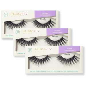 Flashly Beauty - DoubleIt Dimensional - False Eyelashes - Electrify - Black - 1 of 4