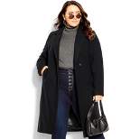 Women's Plus Size Effortless Chic Coat - black | CITY CHIC