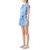 Women's Striped Pintuck Tie Belt Romper - Grey Lab - 3 of 4